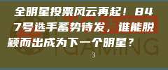 全明星投票风云再起！847号选手蓄势待发，谁能脱颖而出成为下一个明星？🌟🗳️