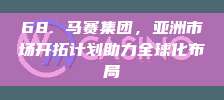 68. 马赛集团，亚洲市场开拓计划助力全球化布局