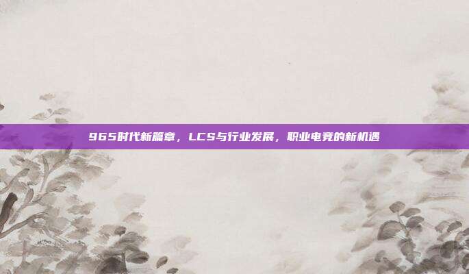 965时代新篇章，LCS与行业发展，职业电竞的新机遇